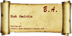 Bak Aminta névjegykártya